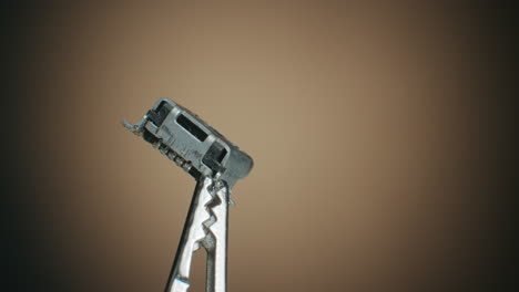 Close-up-of-a-USB-Mini-Port-and-Macro-Shot-of-Electronic-Components-on-Turn-Table