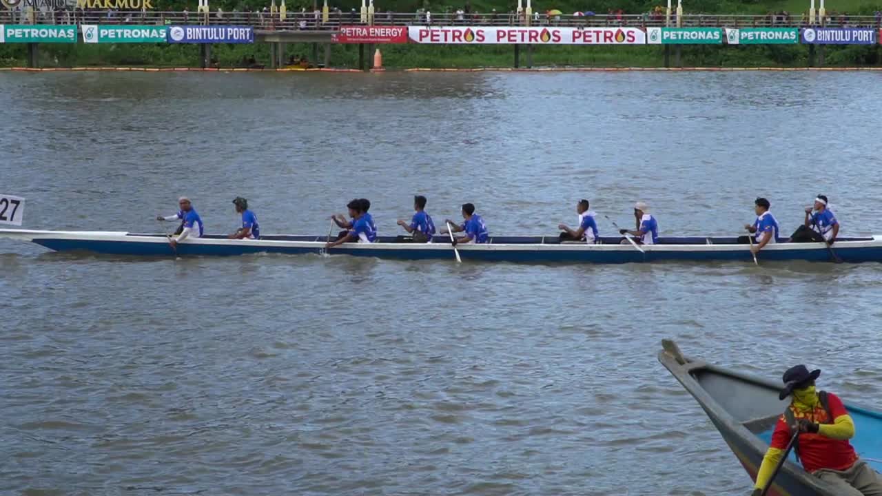 Traditional Long Boat Race Held At Kuching Water Front Every Year