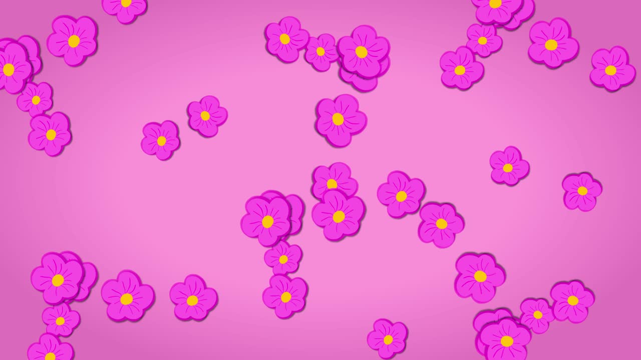 fondo rosa con flores de cerezo en movimiento