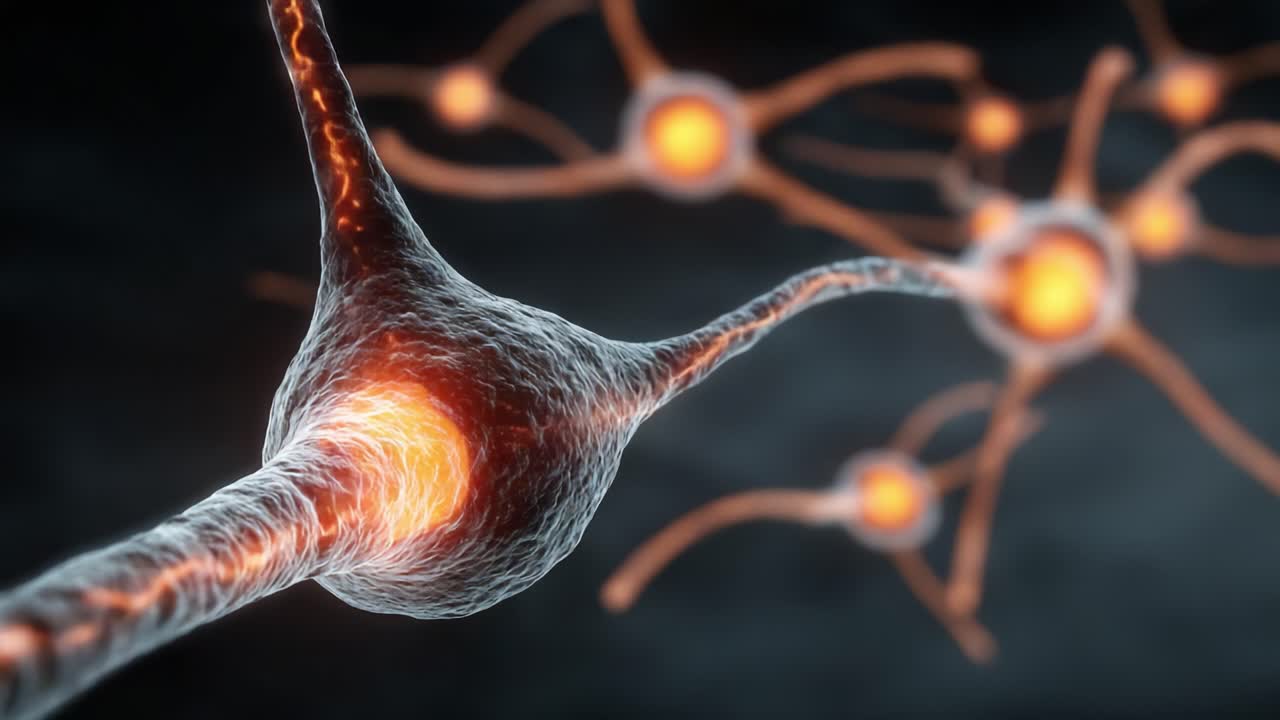 Detailed Visualization of Neuron Connections Highlighting Their Complex Structure and Functionality in the Nervous System
