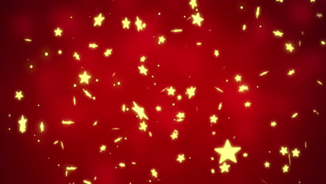 animation of gold stars falling on red background