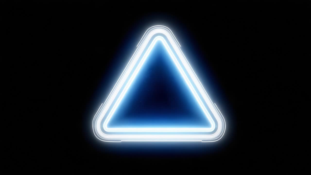 Illuminated Triangle Design: A Dynamic Visual Representation of Abstract Geometry in Blue Lighting Against a Dark Background