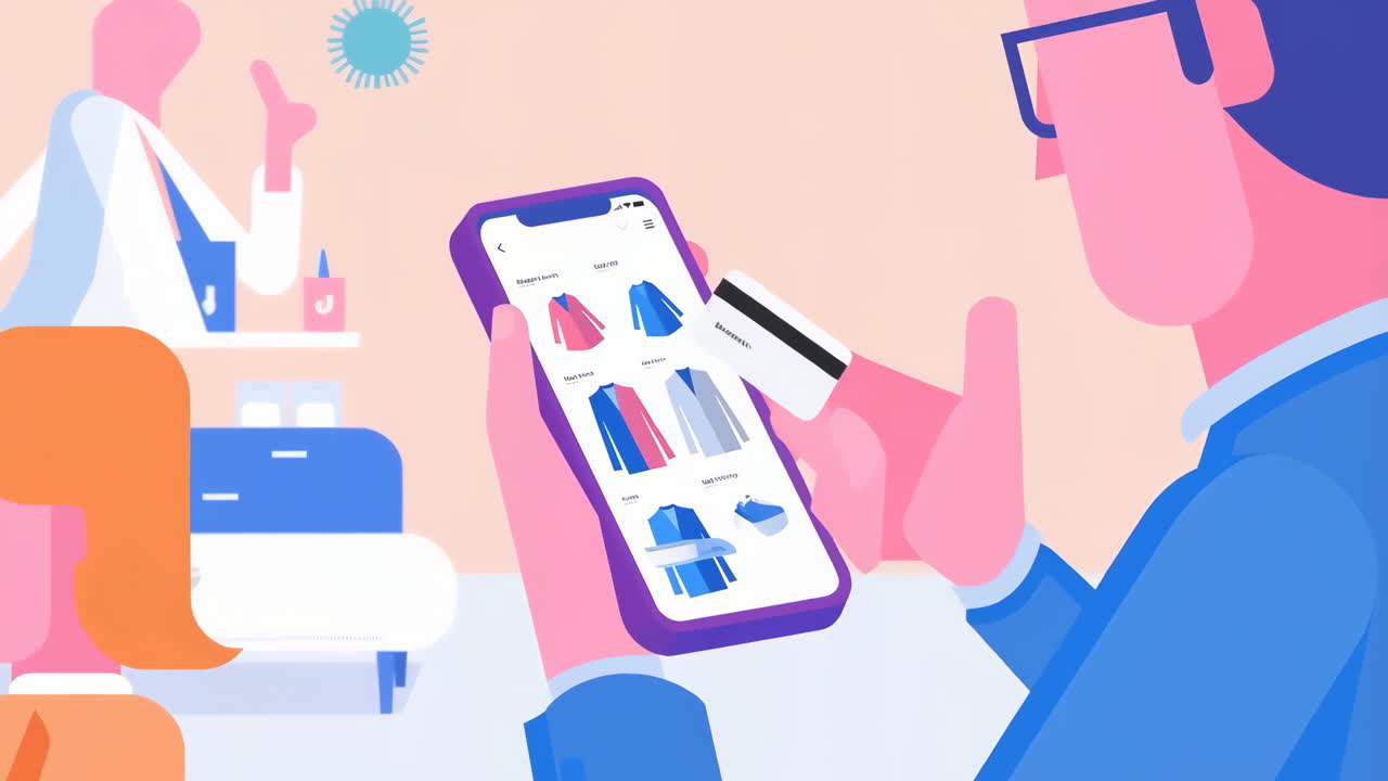 Online shopping app on a smartphone