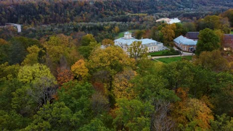 aerial view of the krimulda palace in gauja national park near sigulda and turaida, latvia