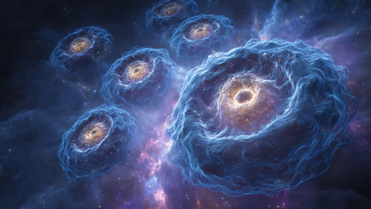 A Stunning Cosmic Display of Celestial Spheres Emitting Brilliant Light within a Colorful Nebula, Capturing the Awe-Inspiring Beauty of the Universe