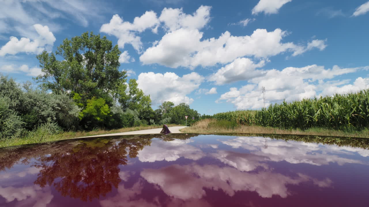 drone volando sobre un campo de maíz