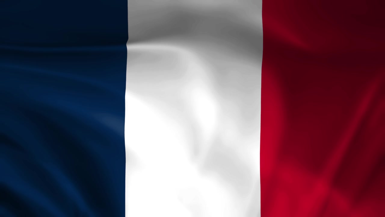 Bandera de Francia ondeando en cámara lenta