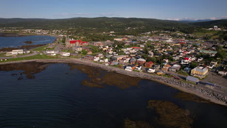 Aerial retreat of Sainte-Anne-des-Monts Gasp&eacute;sie Qu&eacute;bec