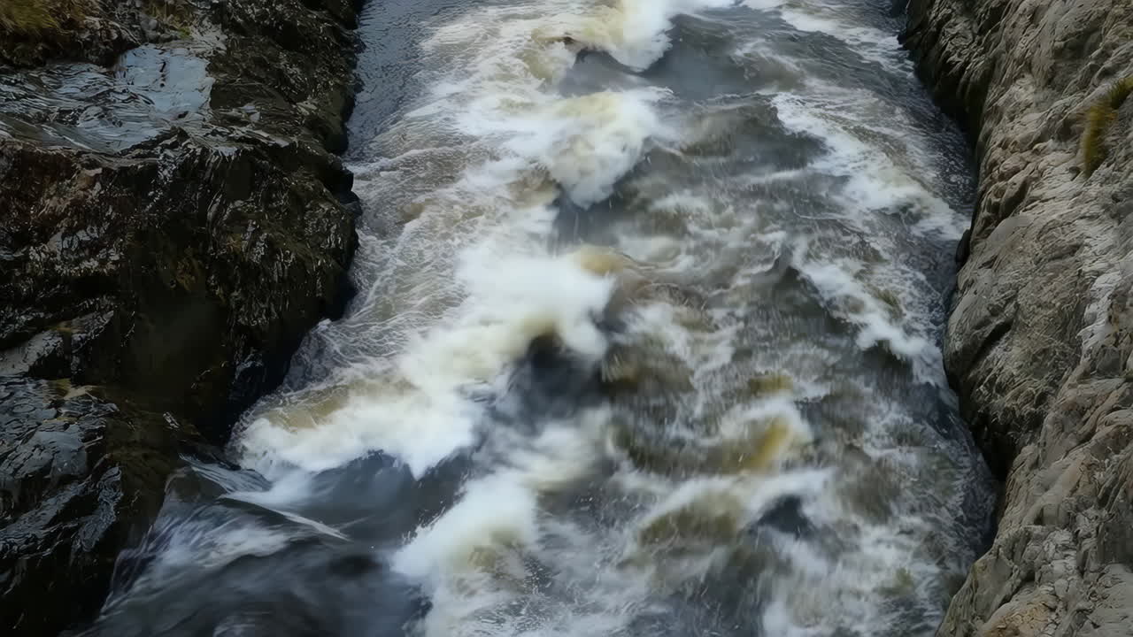 Powerful Rapids in a Rocky River Gorge