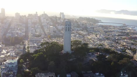 aerial: beautiful cityscape and coit tower view part 05, drone view