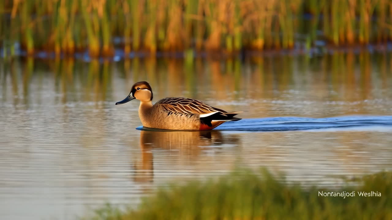 Duck swimming in calm water