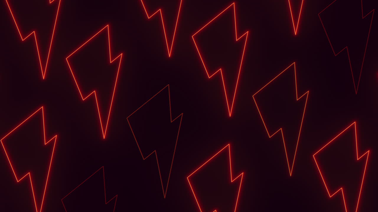 neonové červené blesky s pulzním efektem
