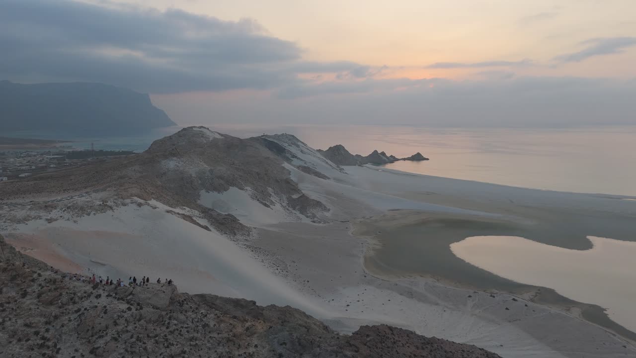 Sunrise over a beautiful beach in the mountains