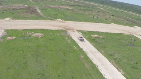 Flying-over-the-shooting-tank