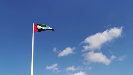 바람에 흔들리는 uae 국기
