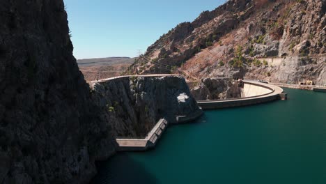 peaceful view of oymapinar dam and taurus mountain in antalya province, turkey