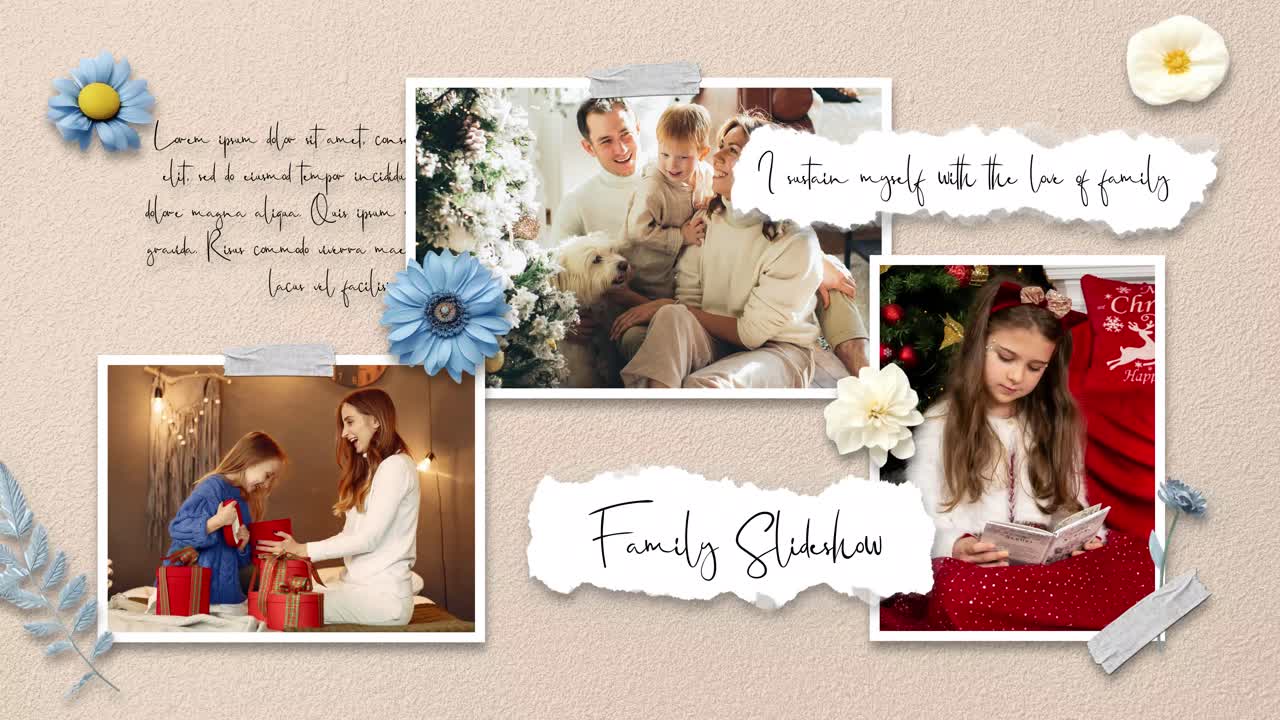 Presentazione fotografica di famiglia a tema natalizio