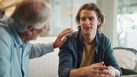 father and son having a conversation