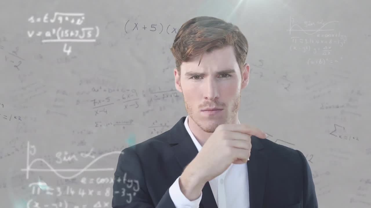 카우카시안 사업가에 대한 수학 방정식의 애니메이션