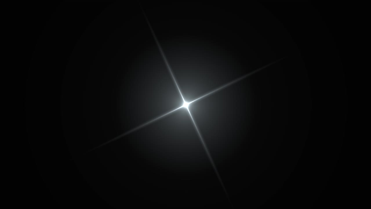 White shining star light rotating flickering glow center optical lens flare abstract background for