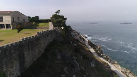 spanish coastline city of baiona aerial view