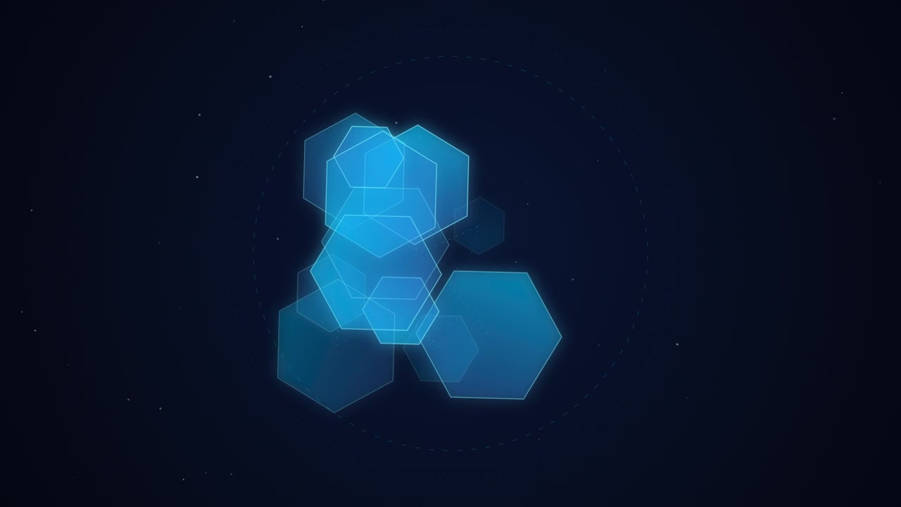 Abstract Blue Hexagon Geometric Motion Graphics Background