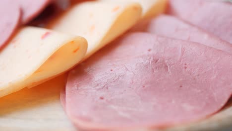 slices of processed cheese and ham