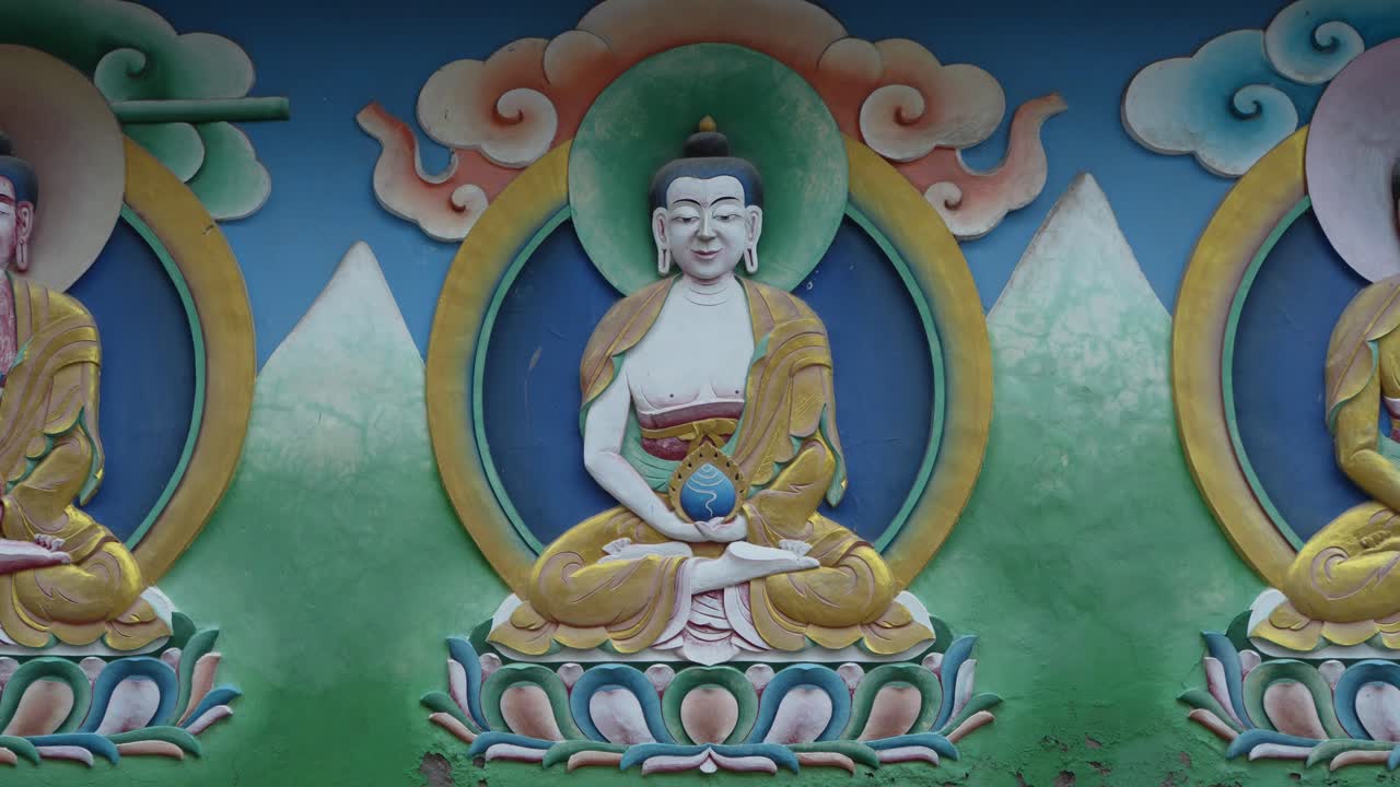 Painting of Lord Buddha on a wall