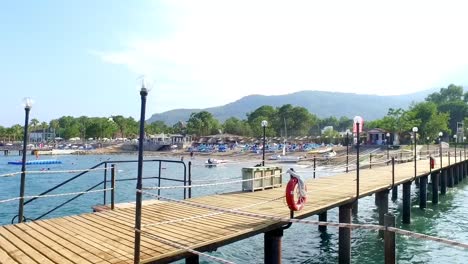 very beautiful beach in beldibi with a mountain in the background