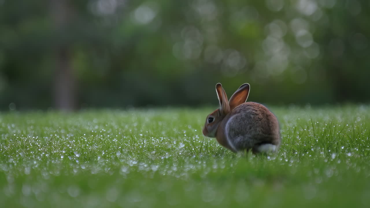 conejo en un campo de hierba