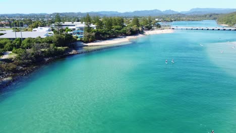 tallebudgera creek morning drone, uhd