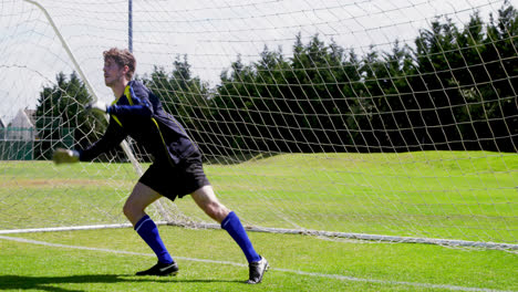 Goalkeeper-defending-a-goal-in-the-field