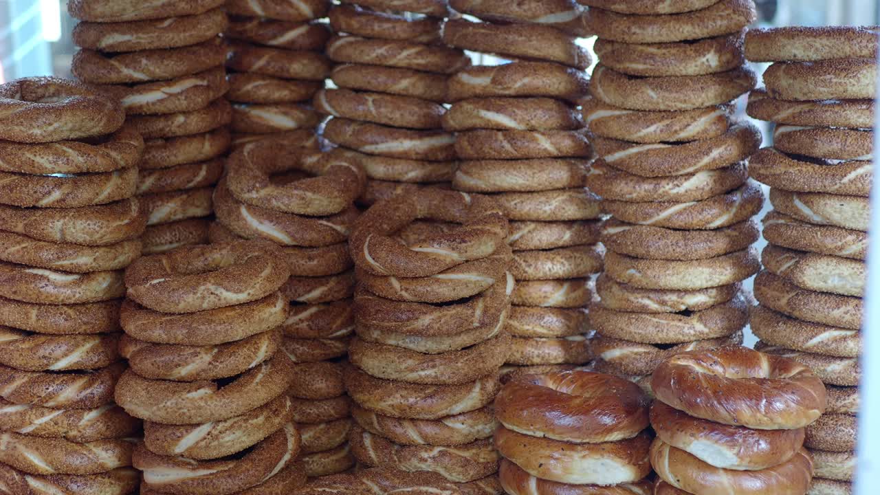 pilas de simit turco