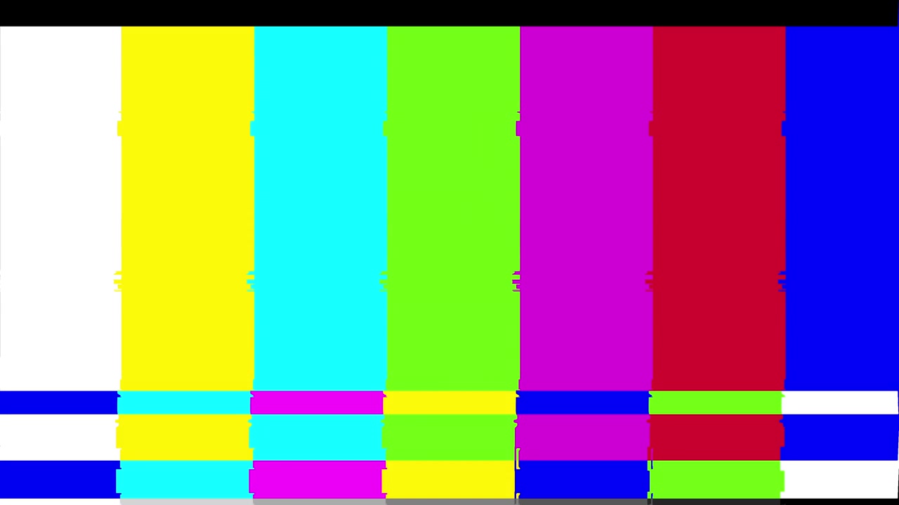 Glitching Color Bars Test Pattern with Static and Digital Noise