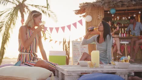 friends enjoying a party on the beach