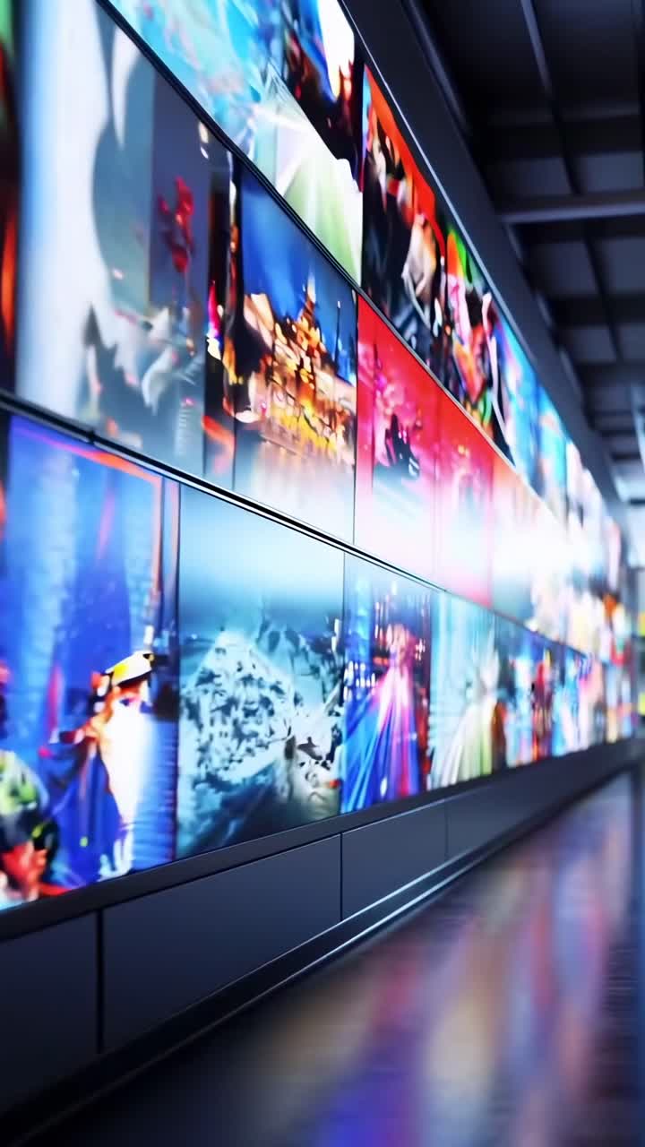 Dynamic Digital Video Wall Displaying Changing Multimedia Content