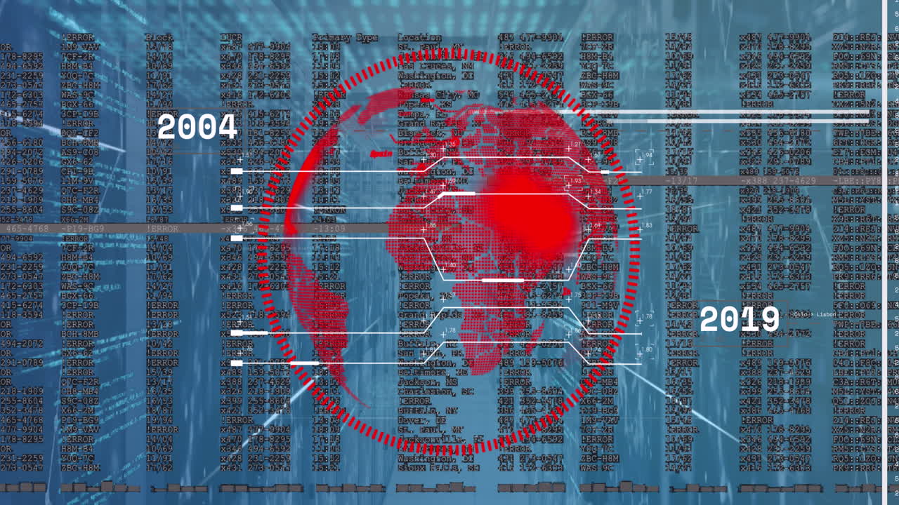 지구의 애니메이션, 컴퓨터 서버를 통해 숫자 및 데이터 처리