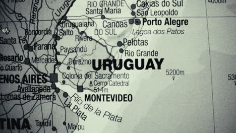 a map showing uruguay, argentina, and surrounding regions