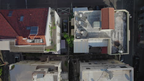 the building's roof top in neve tzedek neighborhood in tel aviv - some of the area has been completely re-gentrified and it is considered to be one of the most beautiful neighborhoods in the city