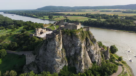 revealing drone footage of the hrad devin castle in bratislava, slovakia