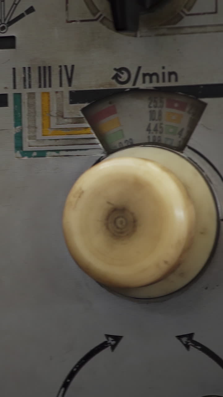 Close-up of a Vintage Machine Control Panel