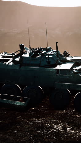 military vehicle in a desert