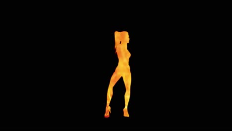 A-modern-youth-dance-performed-by-a-graceful-and-sexy-female-silhouette,-in-the-backdrop-of-fire