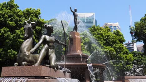archibald memorial fountain, iconic landmark of sydney in the famous hyde park