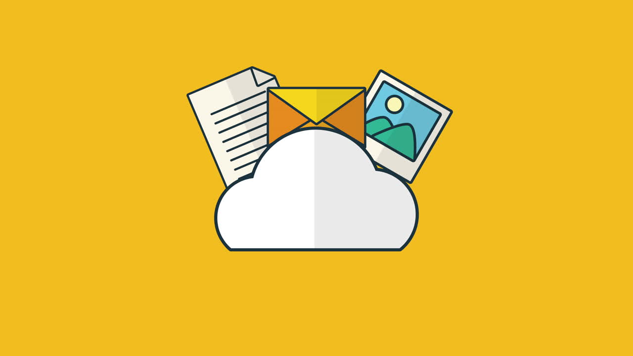 tecnología de marketing de correo electrónico con computación en la nube y archivos