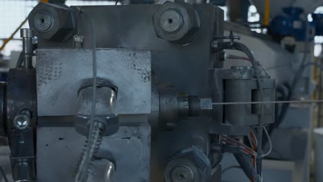 plastic pipe extrusion machine close-up