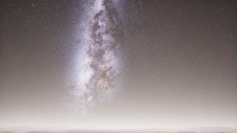 milky way above snow covered terrain