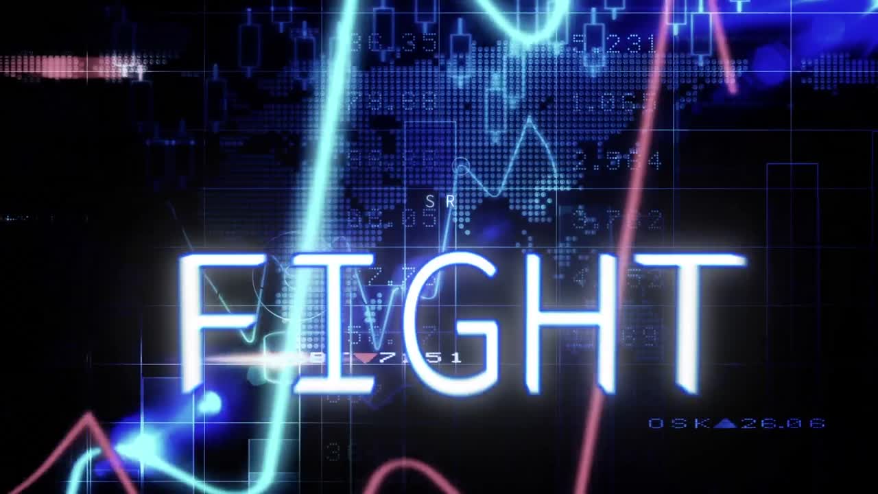 검은 바탕에 데이터 처리 및 세계 지도의 애니메이션