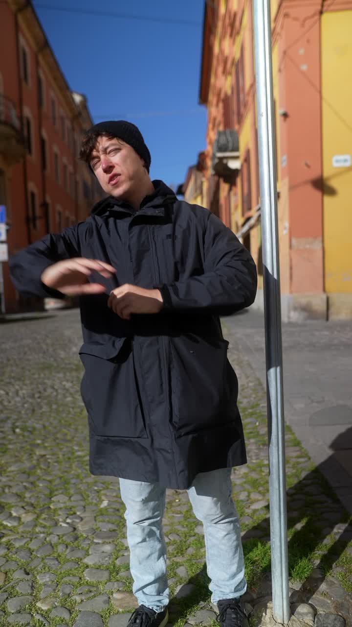 Person in City Street