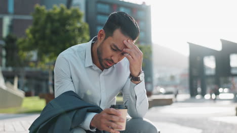 stressed businessman taking a break